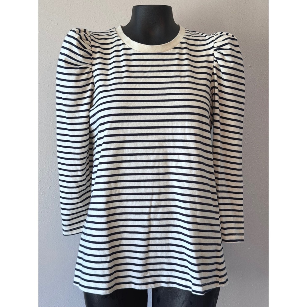Pomander Place Tuckernuck Navy Stripe Vesty Long Sleeve Crewneck Tee M Classic